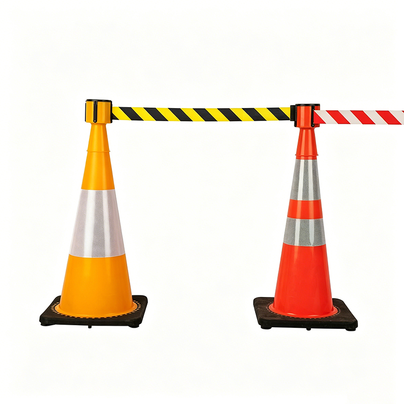 Cone-Top Infällbar bälte Barriär med 4-vägsanslutning