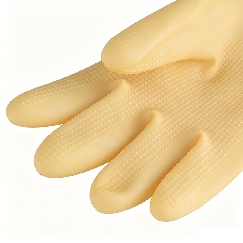 Kraftiga syra/alkali-resistenta latexgummihandskar
