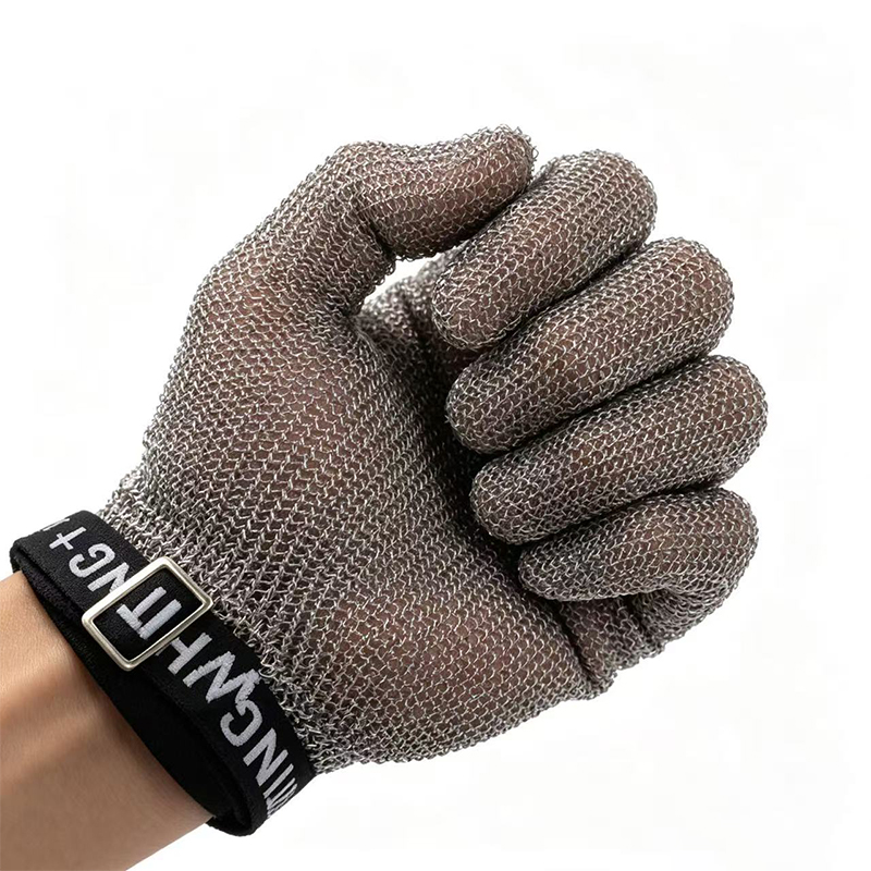 Rostfritt stål Ring Mesh Anti Cutting Handskar