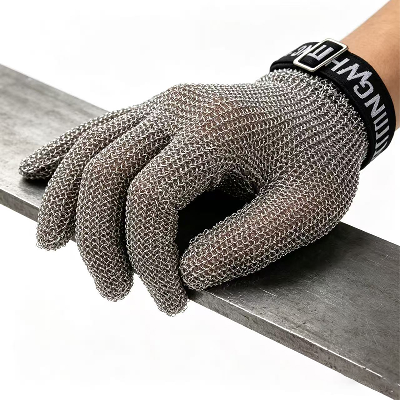 Rostfritt stål Ring Mesh Anti Cutting Handskar