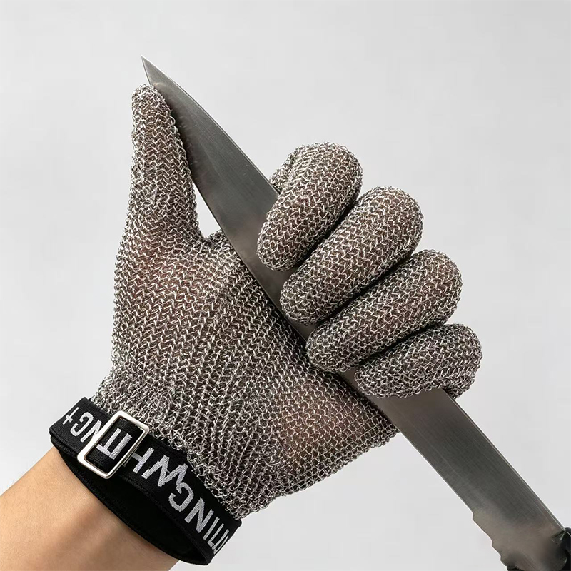 Rostfritt stål Ring Mesh Anti Cutting Handskar