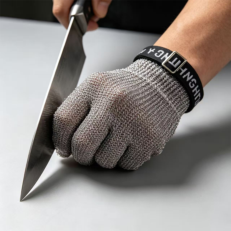 Rostfritt stål Ring Mesh Anti Cutting Handskar