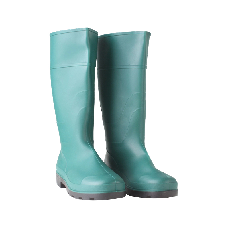 Grön matt industriell PVC regnstövlar Grön matt industriell PVC regnstövlar